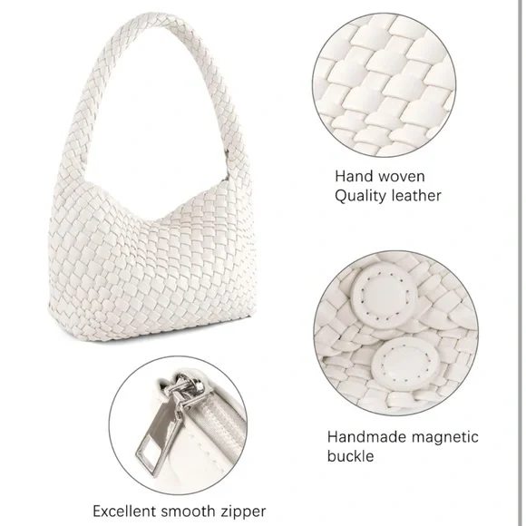 Elegant Cream Woven Women's Bag - Picture 12 of 14